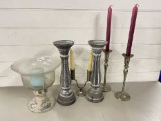 Mixed Lot: Various assorted candlesticks and holders