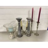 Mixed Lot: Various assorted candlesticks and holders