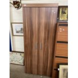 Light wood finish two door wardrobe