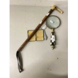 Mixed Lot: Magnifying glass, vintage riding crop etc