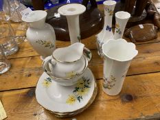 Mixed Lot: Aynsley Cottage Garden vases and other assorted ceramics
