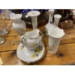 Mixed Lot: Aynsley Cottage Garden vases and other assorted ceramics