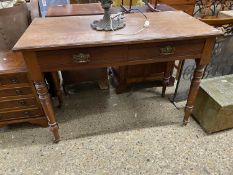 Late 19th Century American walnut two drawer side table, 107cm wide