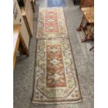 Pair of small wool floor rugs, 140 x 82cm
