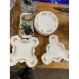 Mixed Lot: Austrian cream ware plates and bowls, a Poole Pottery dish, miniature spirit bottles