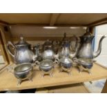 Mixed Lot: Various silver plated coffee pot, sugar basins etc