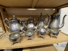 Mixed Lot: Various silver plated coffee pot, sugar basins etc