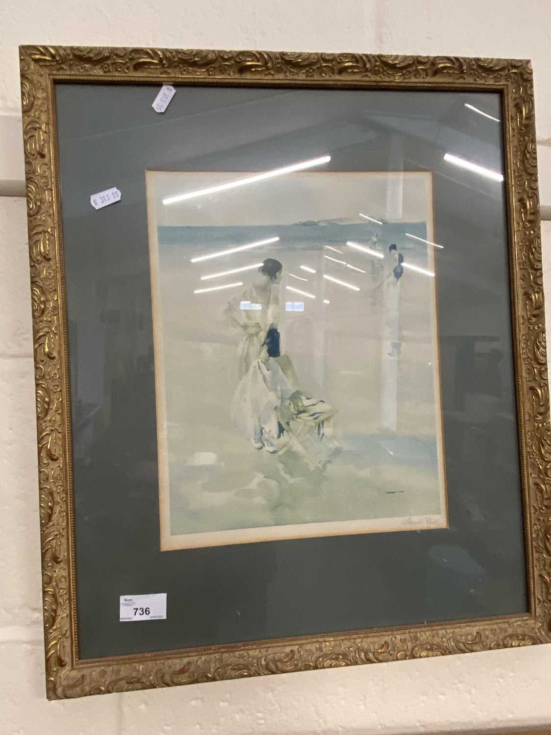 William Russell Flint, The Guardian, coloured print, framed and glazed