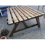 Wooden picnic bench