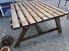 Wooden picnic bench