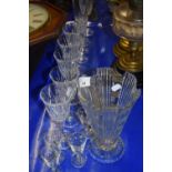 Quantity of assorted modern drinking glasses, vase etc