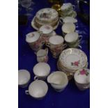 Mixed Lot: Various floral decorated tea wares