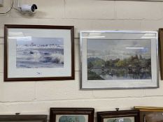 Derich Bown, limited edition print, bridge scene together with a further photograph print Thorpe