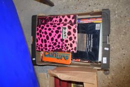 Box of various music books relating to rock, pop culture, punk and others