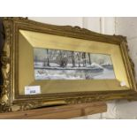 Arbor Vitor, study of a winter scene, oil on board, gilt framed