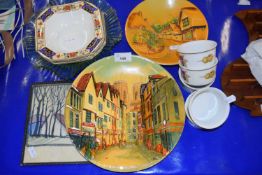 Mixed Lot: Plasterwork wall plates, Royal Worcester ramekin dishes and other assorted items