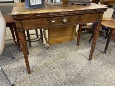 Georgian oak folding tea table with single drawer