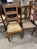 A single rush seated ladder back kitchen chair