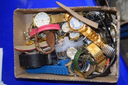 Box of various assorted wristwatches