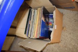 Box of various records and CD's