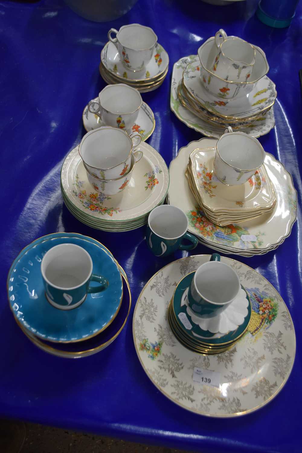 Quantity of assorted tea wares to include Melba, others