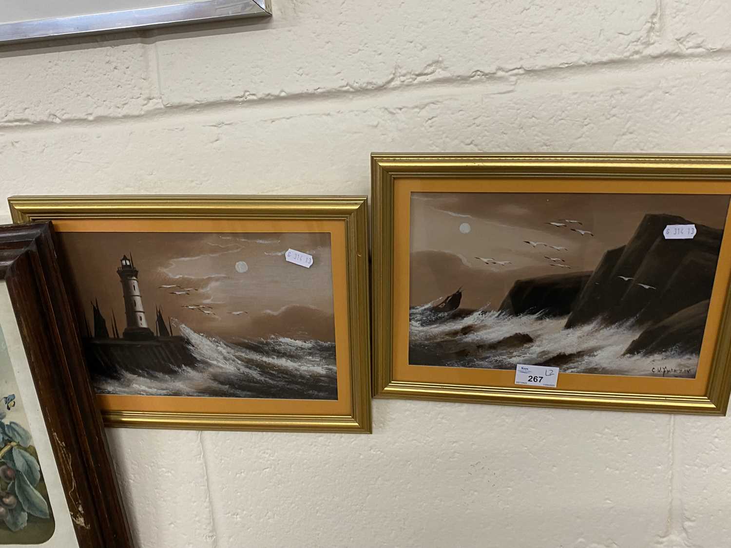 A pair of seascapes indistinctly signed possibly C W Freezoy, gilt framed