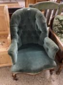 Victorian button upholstered armchair