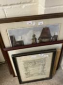 Mixed Lot: Various assorted pictures, framed certificate etc