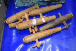 Quantity of vintage wooden barrel taps