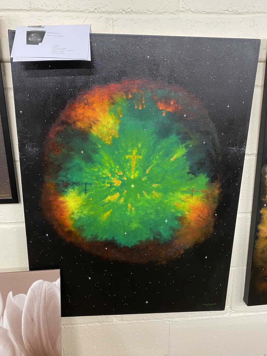 Astrological Interest - Large study of Greenhill Nebula, canvas, unframed, after Henry Hay Hunter,
