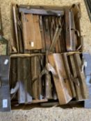 Three boxes of various wood working planes