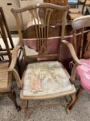 Edwardian mahogany framed carver chair