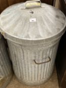 Galvanised dustbin