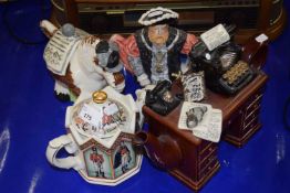 Collection of various novelty teapots