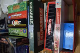 Two boxes of various board games