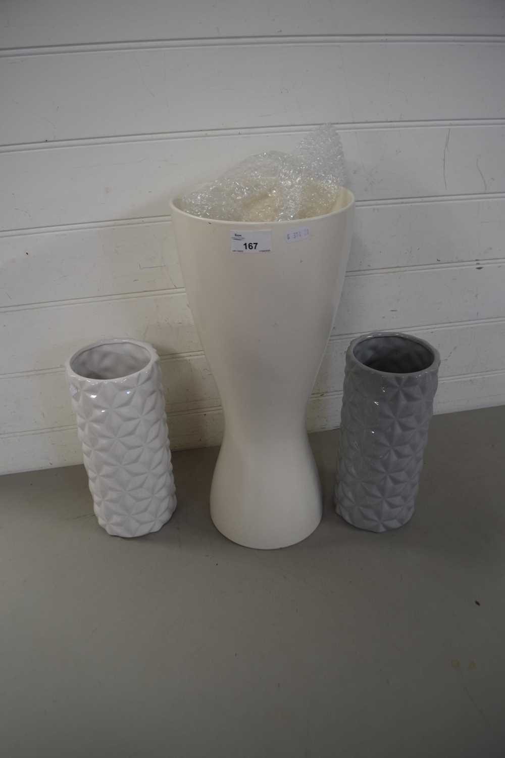 Three modern vases