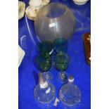 Mixed Lot: Glass epergne, various drinking glasses, ribbed glass vase et