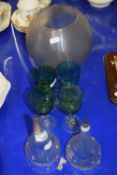 Mixed Lot: Glass epergne, various drinking glasses, ribbed glass vase et