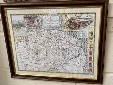 Reproduction coloured map of Norfolk