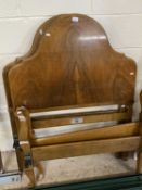 Pair of Staples & Co walnut veneered single bed frames