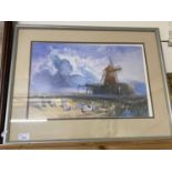 After John Selcotman coloured print St Benets Abbey, framed and glazed