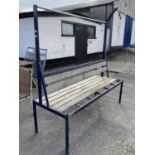 Metal cloakroom bench