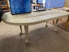 Painted Far Eastern hardwood extending dining table