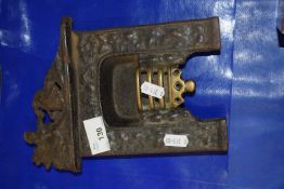 Miniature cast iron and brass fire place, 23cm high