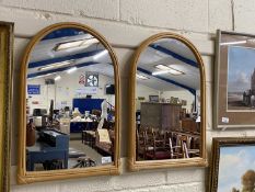 Pair of bamboo framed mirrors