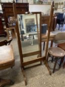 Early 20th Century rectangular bevelled cheval mirror