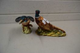 Beswick model of a Kingfisher and a further Beswick model of a Pheasant (2)