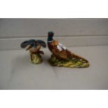 Beswick model of a Kingfisher and a further Beswick model of a Pheasant (2)