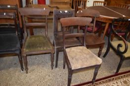 Mixed Lot: Three Victorian bar back dining chairs and a further chapel chair (4)