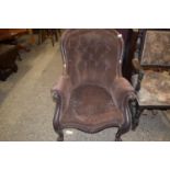 Victorian button back armchair for restoration